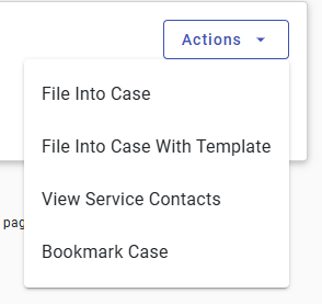 actions drop down menu