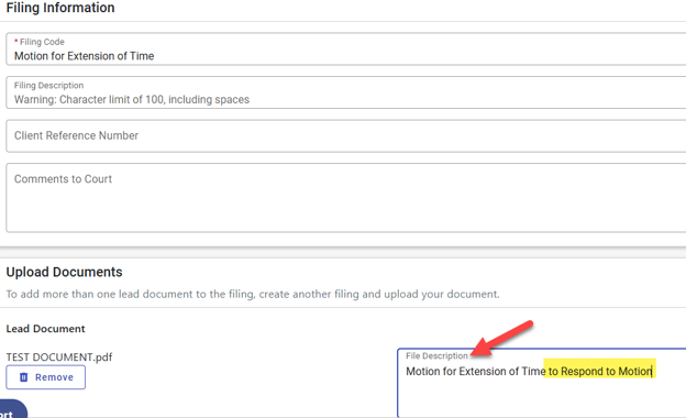 Reminder to add the file description