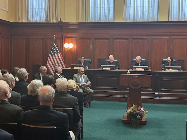Chief Justice Reiber welcomes guests to the ceremony