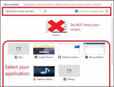 Image of desktop applications