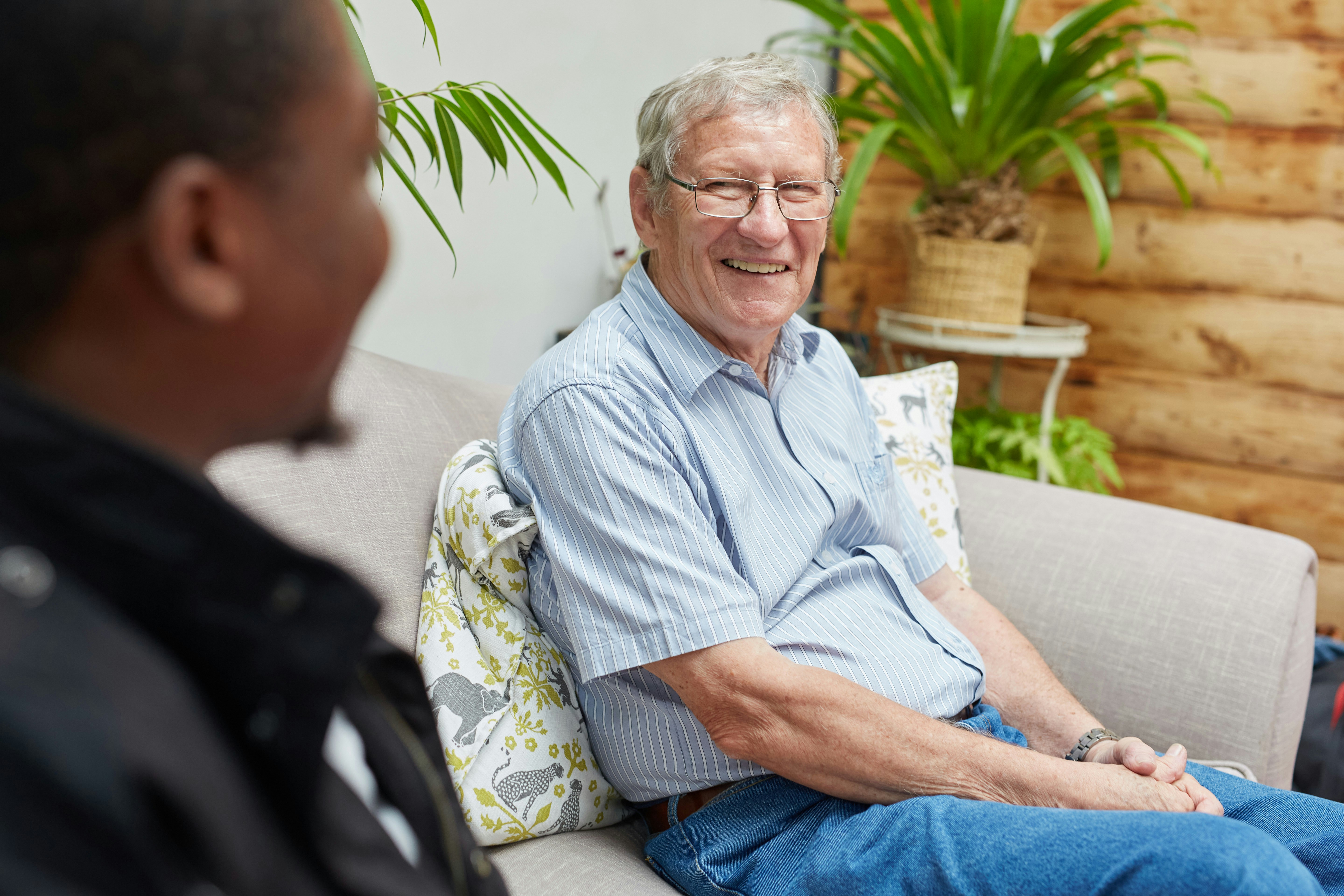Two people sitting together